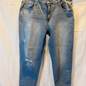 Time and Tru Light Blue Distressed Boyfriend Jeans